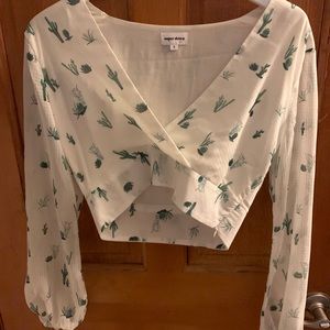 NWOT cactus long sleeve crop top